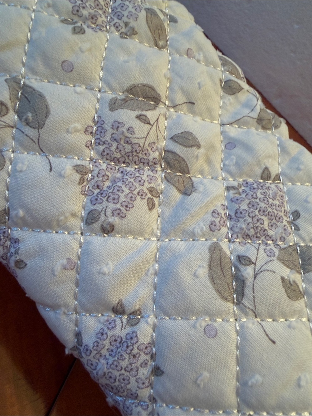 New Moon Nude Handmade Lilac pattern Quilted hair tool bag Pouch - Picture 7 of 9